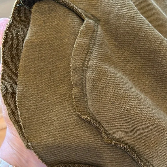 Olive Green Ruffle Sleeve Sweatshirt - Picture 3 of 5